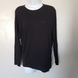 Black Long Sleeve Dolman Top Blouse T-shirt Medium